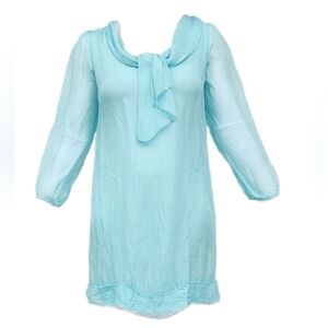 🇮🇹Viscose & Silk Light Blue Tunic Dress – Soch Paris –